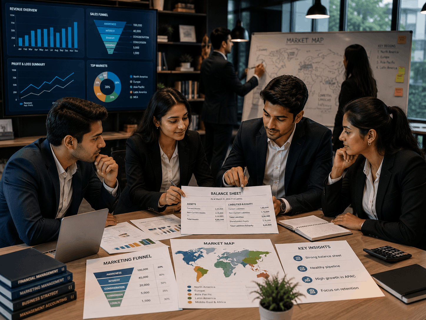 Students analysing a business case study