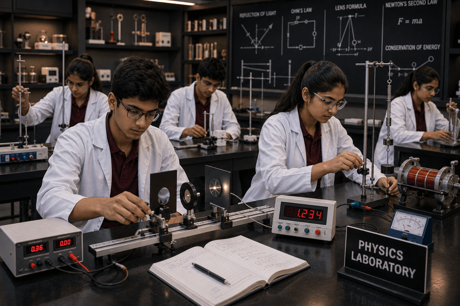 Physics laboratory apparatus at Aarsh Institute