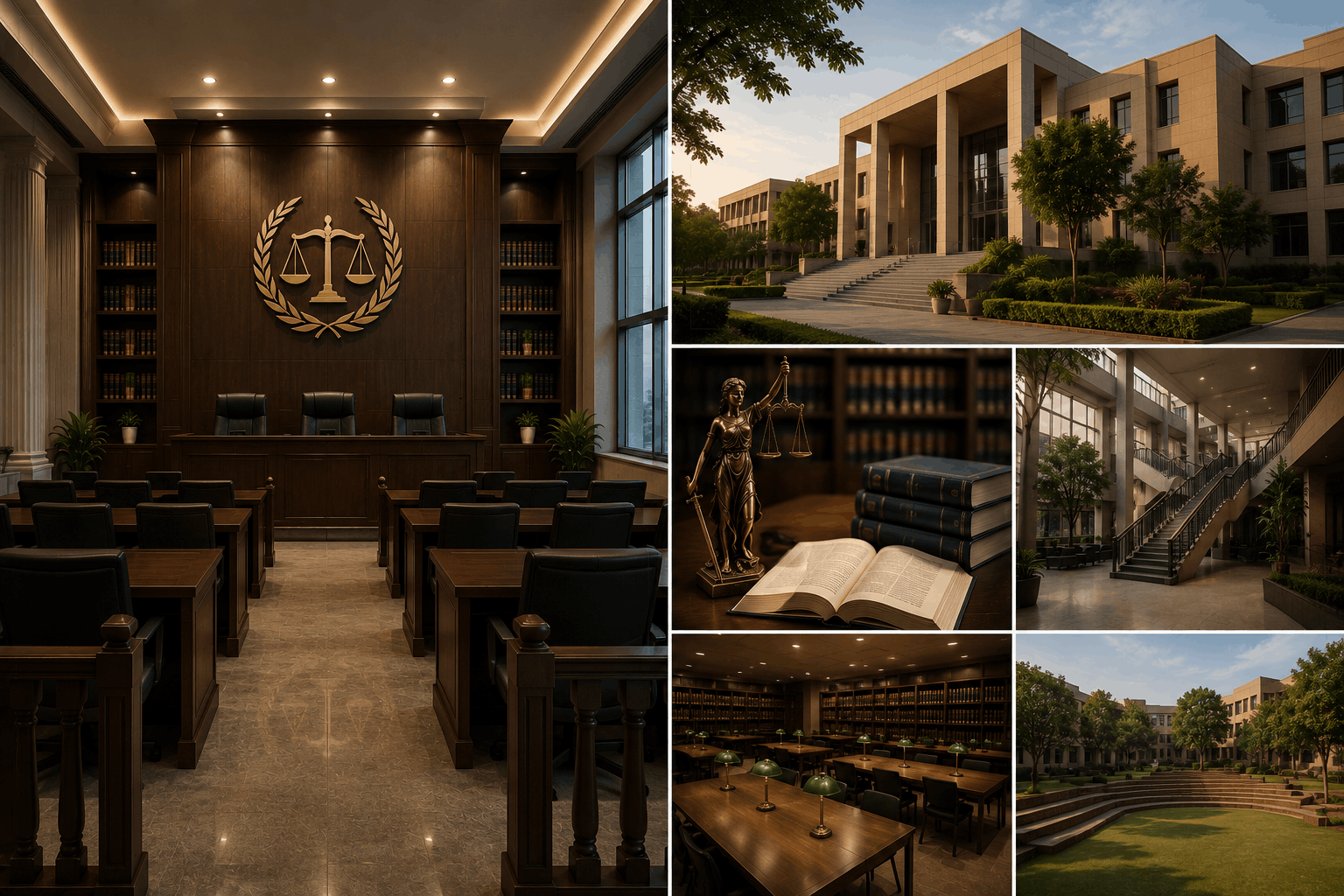National Law University courtroom style architecture