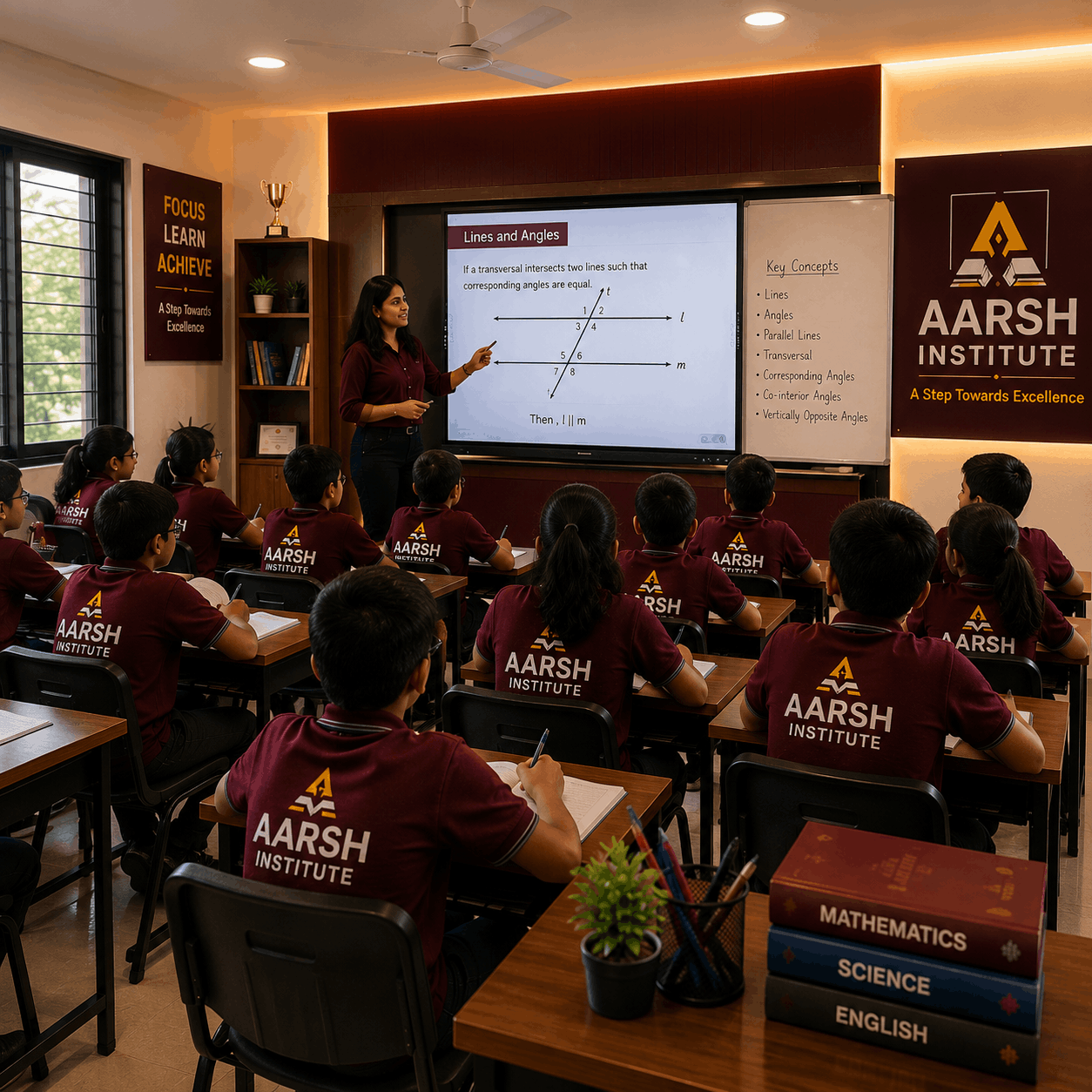 Focused Class 7 classroom session at Aarsh Institute