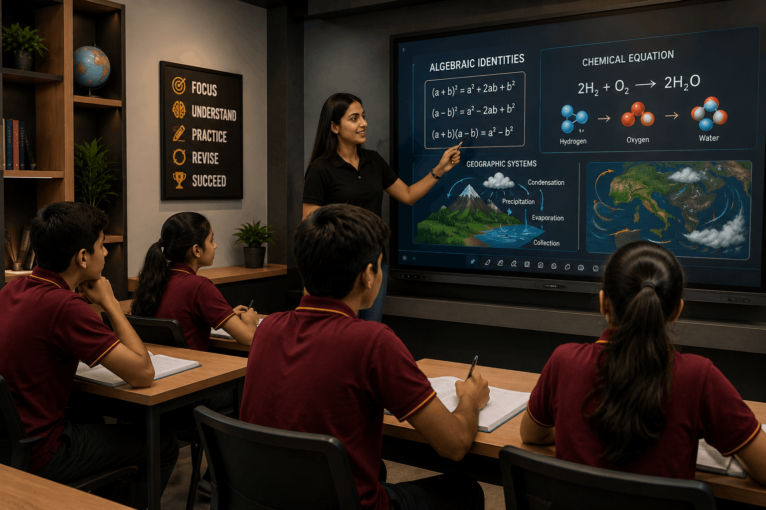 Smart digital classroom for Class 8 at Aarsh Institute