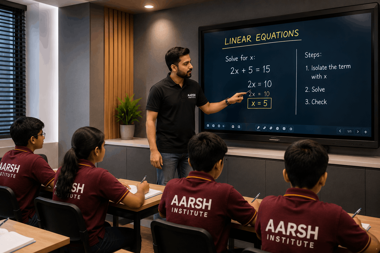 Smart classroom session at Aarsh Institute Tagore Garden