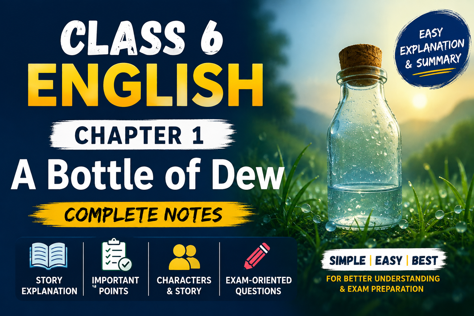 A Bottle of Dew - Class 6 Notes