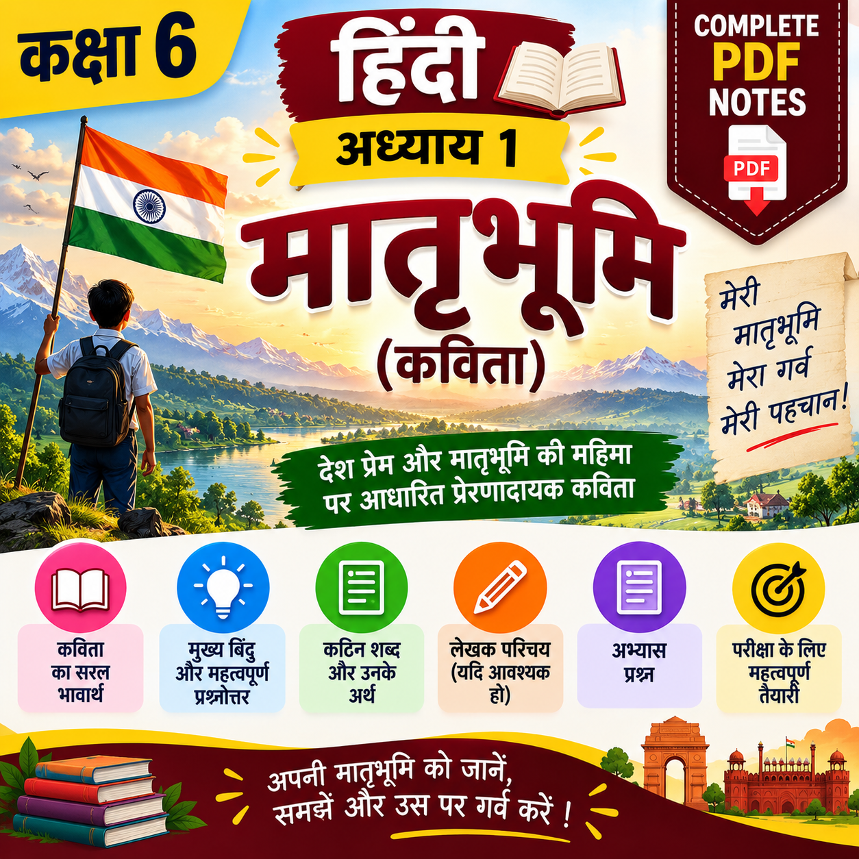 Matrubhoomi (Kavita) - Class 6 Notes