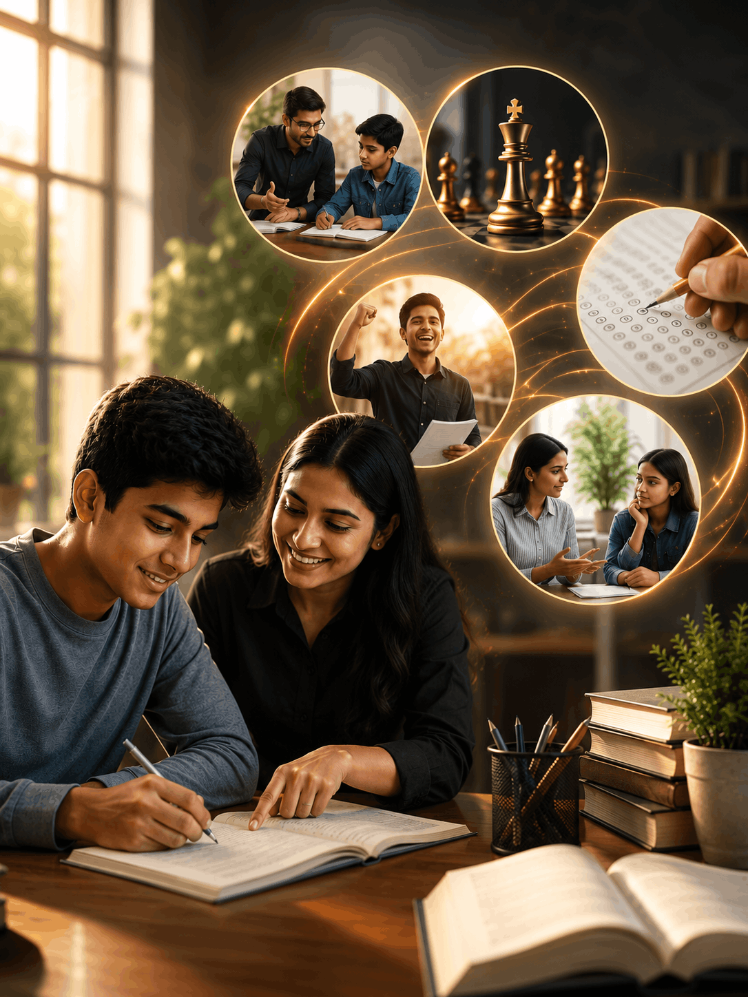 Students studying